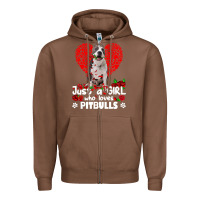 Chestnut pitbull lover dog roses funny just a girl who loves pitbull 213 pitbul Zipper Hoodie - linhVisuals