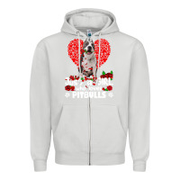 Dove Grey pitbull lover dog roses funny just a girl who loves pitbull 213 pitbul Zipper Hoodie - linhVisuals
