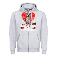 Heather Grey pitbull lover dog roses funny just a girl who loves pitbull 213 pitbul Zipper Hoodie - linhVisuals