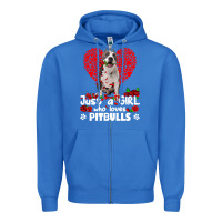 True Royal pitbull lover dog roses funny just a girl who loves pitbull 213 pitbul Zipper Hoodie - linhVisuals