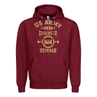 Burgundy us army combat engineer combat engineer veteran gift pullover hoodie Zipper Hoodie - linhVisuals