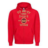 Red us army combat engineer combat engineer veteran gift pullover hoodie Zipper Hoodie - linhVisuals