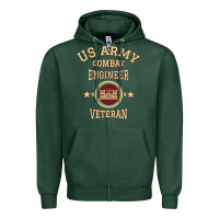 Sports Green us army combat engineer combat engineer veteran gift pullover hoodie Zipper Hoodie - linhVisuals
