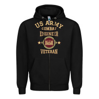 Black us army combat engineer combat engineer veteran gift pullover hoodie Zipper Hoodie - linhVisuals