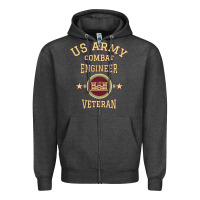 Charcoal Heather us army combat engineer combat engineer veteran gift pullover hoodie Zipper Hoodie - linhVisuals