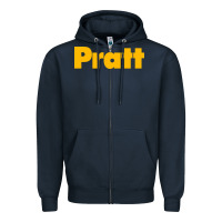 Navy Pratt Institute Zipper Hoodie - linhVisuals