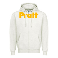 Oatmeal Heather Pratt Institute Zipper Hoodie - linhVisuals