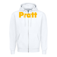 White Pratt Institute Zipper Hoodie - linhVisuals