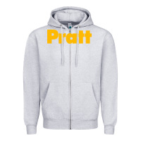 Heather Grey Pratt Institute Zipper Hoodie - linhVisuals