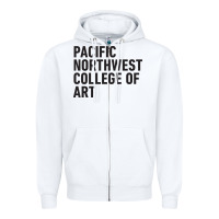 White Pacific Northwest College of Art Zipper Hoodie - linhVisuals