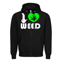 Black i love weed fun Zipper Hoodie - linhVisuals