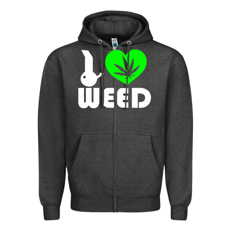 I Love Weed Fun Zipper Hoodie by linhVisuals | Teevron