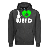 Charcoal Heather i love weed fun Zipper Hoodie - linhVisuals