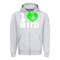 Heather Grey i love weed fun Zipper Hoodie - linhVisuals
