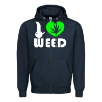 Navy i love weed fun Zipper Hoodie - linhVisuals