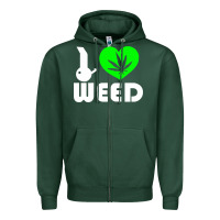 Sports Green i love weed fun Zipper Hoodie - linhVisuals