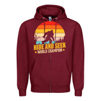 Burgundy hide and seek world champion bigfoot t  shirt hide and seek world cham Zipper Hoodie - linhVisuals