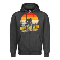 Charcoal Heather hide and seek world champion bigfoot t  shirt hide and seek world cham Zipper Hoodie - linhVisuals