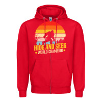 Red hide and seek world champion bigfoot t  shirt hide and seek world cham Zipper Hoodie - linhVisuals