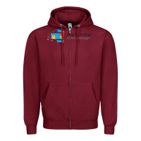 Burgundy Ringling College of Art and Design Zipper Hoodie - linhVisuals