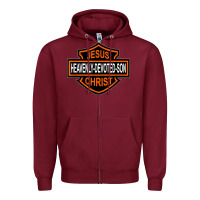 Burgundy enjoy jesus christ heavenly devoted son parody religious tee t shirt Zipper Hoodie - linhVisuals
