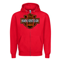 Red enjoy jesus christ heavenly devoted son parody religious tee t shirt Zipper Hoodie - linhVisuals