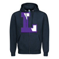Navy boston latin school Zipper Hoodie - linhVisuals