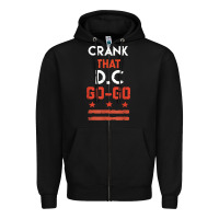 Black vintage washington d.c crank that go go music design gift. t shirt Zipper Hoodie - linhVisuals