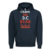 Navy vintage washington d.c crank that go go music design gift. t shirt Zipper Hoodie - linhVisuals