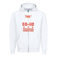 White vintage washington d.c crank that go go music design gift. t shirt Zipper Hoodie - linhVisuals
