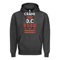 Charcoal Heather vintage washington d.c crank that go go music design gift. t shirt Zipper Hoodie - linhVisuals