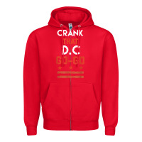 Red vintage washington d.c crank that go go music design gift. t shirt Zipper Hoodie - linhVisuals
