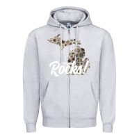 Heather Grey great lakes shaped men women petoskey stone michigan rocks pullover ho Zipper Hoodie - linhVisuals