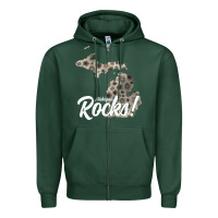 Sports Green great lakes shaped men women petoskey stone michigan rocks pullover ho Zipper Hoodie - linhVisuals
