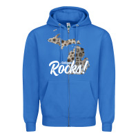 True Royal great lakes shaped men women petoskey stone michigan rocks pullover ho Zipper Hoodie - linhVisuals