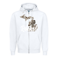 White great lakes shaped men women petoskey stone michigan rocks pullover ho Zipper Hoodie - linhVisuals