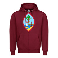 Burgundy guam coat of arms souvenir gift flag chamorro t shirt Zipper Hoodie - linhVisuals