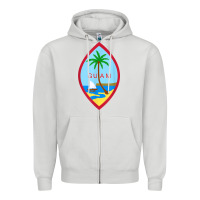 Dove Grey guam coat of arms souvenir gift flag chamorro t shirt Zipper Hoodie - linhVisuals
