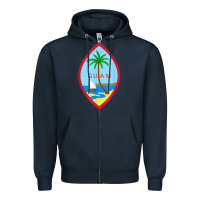 Navy guam coat of arms souvenir gift flag chamorro t shirt Zipper Hoodie - linhVisuals