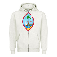 Oatmeal Heather guam coat of arms souvenir gift flag chamorro t shirt Zipper Hoodie - linhVisuals