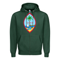 Sports Green guam coat of arms souvenir gift flag chamorro t shirt Zipper Hoodie - linhVisuals