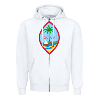 White guam coat of arms souvenir gift flag chamorro t shirt Zipper Hoodie - linhVisuals