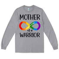 Heather Grey Mother Of Warrior Long Sleeve Tee - CowhideDigitalArt