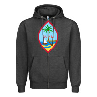 Charcoal Heather guam coat of arms souvenir gift flag chamorro t shirt Zipper Hoodie - linhVisuals
