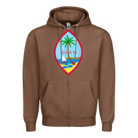 Chestnut guam coat of arms souvenir gift flag chamorro t shirt Zipper Hoodie - linhVisuals