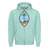 Seafoam guam coat of arms souvenir gift flag chamorro t shirt Zipper Hoodie - linhVisuals