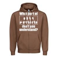 Chestnut funny sign language gift men women hand symbol interpreter t shirt Zipper Hoodie - linhVisuals