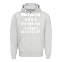 Dove Grey funny sign language gift men women hand symbol interpreter t shirt Zipper Hoodie - linhVisuals