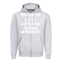 Heather Grey funny sign language gift men women hand symbol interpreter t shirt Zipper Hoodie - linhVisuals