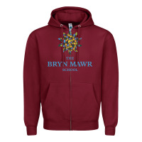 Burgundy bryn mawr school Zipper Hoodie - linhVisuals